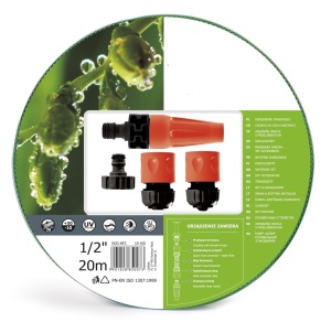 Furtun de gradina cu insertie textila, diametru 1/2 20m, cu conectori si duza reglabila - Img 2