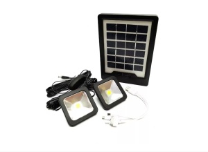 Kit panou solar, cu lanterna, 2 mini proiectoare cu led, pentru camping