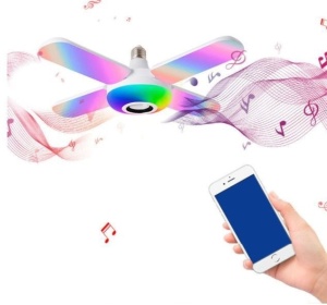 Lampa LED RGB cu telecomandă si bluetooth, 48W - Img 2