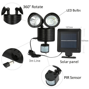 Lampa solara Twin Head cu senzor de miscare - Img 4