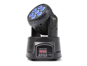 Mini Moving Head negru, LED 7x10W RGBW - Img 1