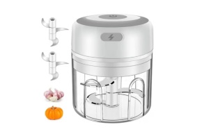 Mini Tocator Electric, Acumulator, Cablu USB, 45w, pentru Usturoi, Legume, Alb, 250 ml - Img 2