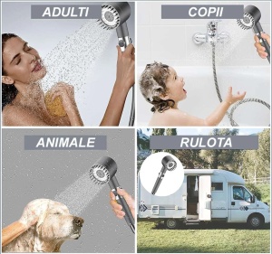 OFERTA 1+1 PARA DE DUS DE INALTA PRESIUNE TURBO SHOWER, 3 FUNCTII DIFERITE, PERIE ATASATA - Img 5