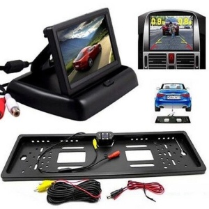 Pachet Display pliabil LCD si Suport numar imatriculare cu camera video marsarier