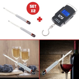 PROMO! CANTAR DE MANA CU ECRAN LCD + SET ALCOOLMETRU SPIRTOMETRU TESTER ALCOOL TUICA 0-96 GRADE + TESTER ALCOOL VIN 0-25 GRADE