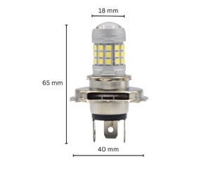 Set 2 becuri auto H4 cu 42 LED SMD 120W 6000k 12/80V doua faze lupa - Img 3