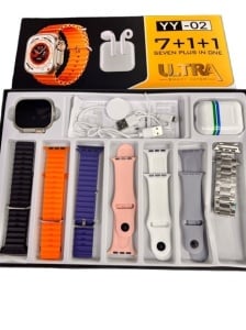 Set Cadou Smartwatch YY02, 7 Brățări, Încărcător Wireless și Căști Bluetooth - Img 3