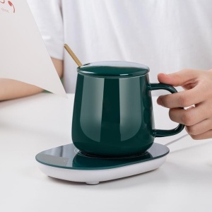 Set Cana din ceramica cu autoincalzire si lingurita, cu pad incalzitor prin inductie - Img 3