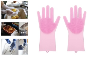 Set manusi bucatarie, menaj din silicon cu perii