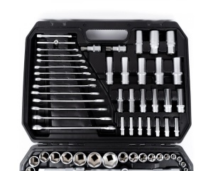 Trusa 216 piese Crom Vanadiu, tubulare, biti, chei combinate, hex, cu prindere pe 1/4, 1/2 si 3/8 - Img 3