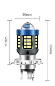 Bec Led H4 MOTO cu doua faze 3030 cu 61 LED SMD temperatura 6000k putere 160W 15000 lm - Img 2