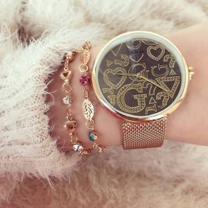 Ceas dama Geneva Classic Fashion auriu metalic