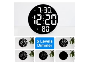 Ceas led, 3 culori afisaj, cu alarma, data/ luna, termometru, Cablu USB, Telecomanda, Memorare timp, suport birou si perete, 2 Alarme - Img 3