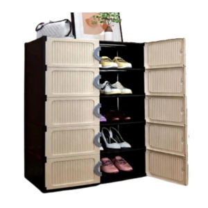 Dulap modular pentru pantofi cu 5 rafturi cu usi design compact plastic rezistent - Img 7