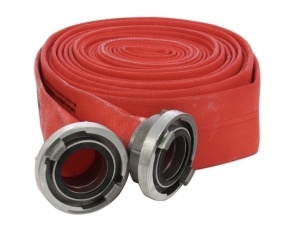 Furtun pompier rosu cu cuple 2 toli, 20m, 8 bari, ROSU