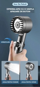OFERTA 1+1 PARA DE DUS DE INALTA PRESIUNE TURBO SHOWER, 3 FUNCTII DIFERITE, PERIE ATASATA - Img 2