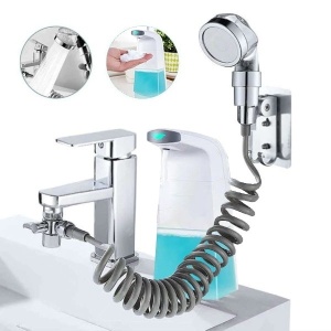 Pachet Dozator de sapun si Extensie dus pentru robinet, 1 + 1