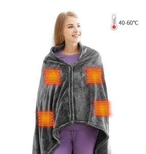 Patura electrica, 150x80cm, 3 niveluri de temperatura, flanel, gri