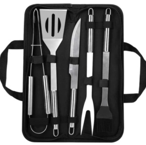 Set 5 ustensile pentru gratar din inox, Grunberg