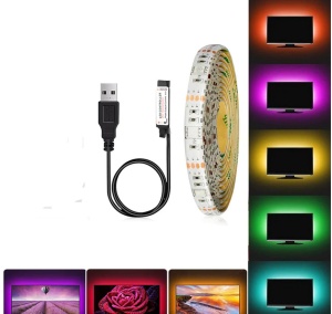 Banda pentru iluminare fundal TV USB, LED Ambilight, cu telecomanda si alimentare - Img 5