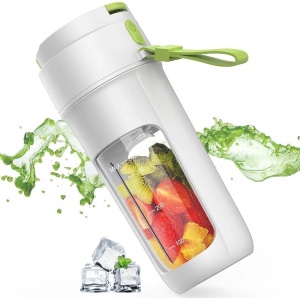 Blender portabil, 340 ml, 10 Lame 3D, 50W, 18.000 RPM, baterie reincarcabila USB-C, protectie silicon, multifunctional, auto-curatare - Img 4