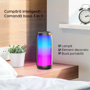 Boxa Portabila PULSE 5 cu Subwoofer Partybox, Smart Sound Stereo, BT, Smart Light, Aux+USB+Card - Img 3