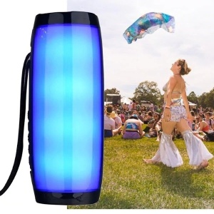 Boxa stereo Bluetooth, portabila, lumina ambientala multicolora - Img 2