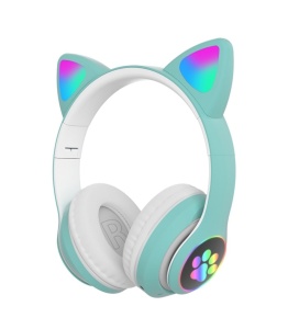 Casti wireless pliabile, Urechi de pisica, Bluetooth 5.0, Handsfree, HiFi, Bass Stereo, LED, TF, - Img 4