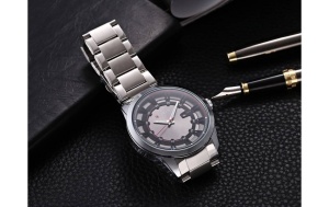 Ceas barbatesc Fashion curea metalica afisare data