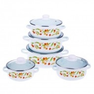 Cratita cu invelis din marmura, 21 l, 44 cm, capac inclus. - Img 2