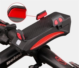 Far bicicleta, cu lanterna, alarma, suport telefon si power bank - Img 3