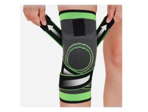 Genunchiera elastica ajustabila, Orteza genunchi cu bretele elastice, bandaj pentru genunchi cu compresie respirabila marca,1 Bucata Verde cu Negru