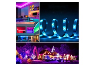 Kit Banda LED RGB, 20 Culoare, 8 Moduri, 6 DIY, rezistent la apa IP65, poate fi taiat, luminozitate reglabila - Img 3