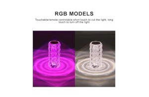 Lampa de masa decorativa cu LED, culoare cristal - Img 3