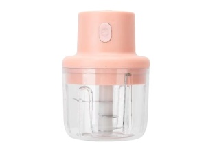 Mini Tocator Electric pentru Alimente, 3 Lame, Portabil, 250ml, Rezistent la apa, Incarcare USB, Pentru Alimente, Roz