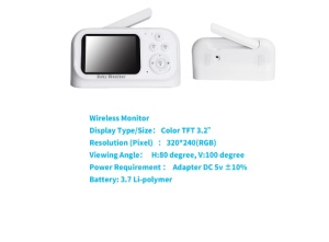 Monitor video pentru bebelusi cu camera si ecran LCD de 3.2 inchi cu camera vedere nocturna - Img 3