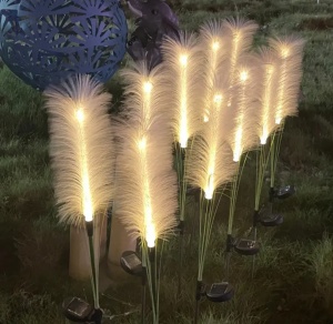 Set 2 lampi solare pentru gradina, tip stuf de pampas - Img 2