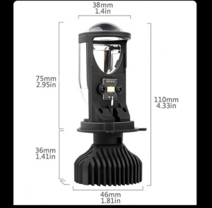Set 2x Becuri LED H4 Y6 90w 6500k 20000LM cu mini lupa - Img 2