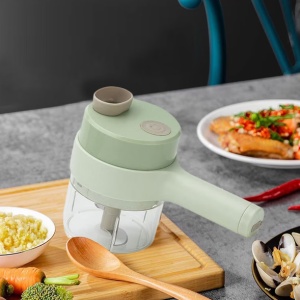 Tocator 4 in 1 pentru Alimente, Ideal pentru Taiere Carne, Legume, Fructe, Maruntire Condimente, Portabil, Verde - Img 2