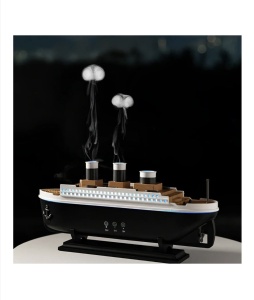 Umidificator de aer si difuzor de aromaterapie, TitanicAroma™, pentru uleiuri esentiale tip Vapor, 6 lumini, capacitate 250 ML, cu ultrasunete, functionare silentioasa, 2 moduri vaporizare, Negru - Img 6