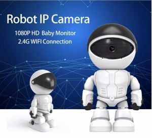 Camera de supraveghere smart Wireless Audio Video, Full HD 1080P, cu functie Baby Monitor, si cu rotire 360 grade, IP, Night Vision, Detectarea miscarilor, Two-Way Audio, model Robot - Img 2
