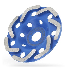 Disc Diamantat ALBASTRU 125 Mm cu segmenti GRI pentru Slefuire Beton Mozaic Suprafete Dure - Img 4