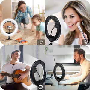 Lampa circulara pentru Make-Up sau Selfie, cu trepied si telecomanda.