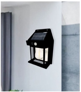 LAMPA SOLARA DE PERETE, TIP BEC RETRO CU LED SI SENZOR DE MISCARE 3W
