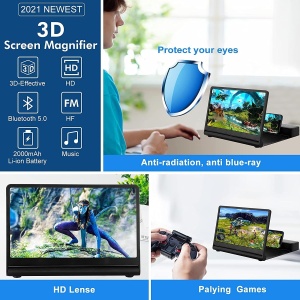 Lupa magnifiere ecran pentru telefon sau tableta cu amplificator audio si bluetooth cu difuzor incorporat - Img 2