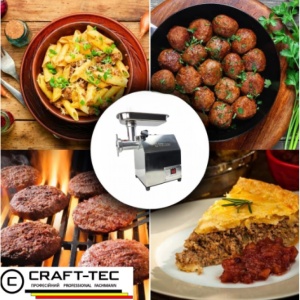 Masina de tocat carne, profesionala, MK-12, 850W, 150 Kg/h, Inox - Img 6