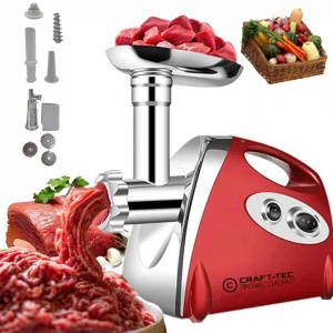 Masina electrica tocat carne 3800W, 3 site, accesorii rosii incluse, MX713