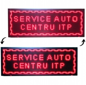 Panou luminos de exterior Rosu, 100 x 40 cm, LED, text personalizat, fata/verso BM-PNL-100FV