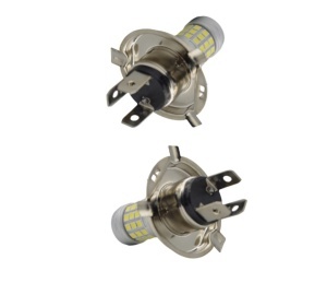 Set 2 becuri auto H4 cu 42 LED SMD 120W 6000k 12/80V doua faze lupa - Img 4