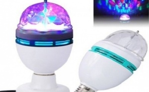 Set 2 becuri disco rotative proiector multicolor cu LED
